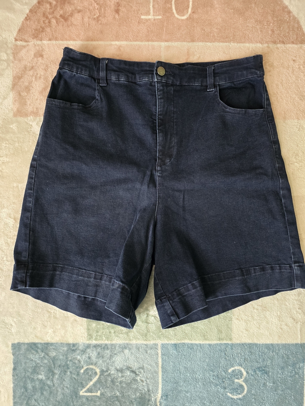Universal Standard Navy Jean Shorts - High Waist Relaxed Fit